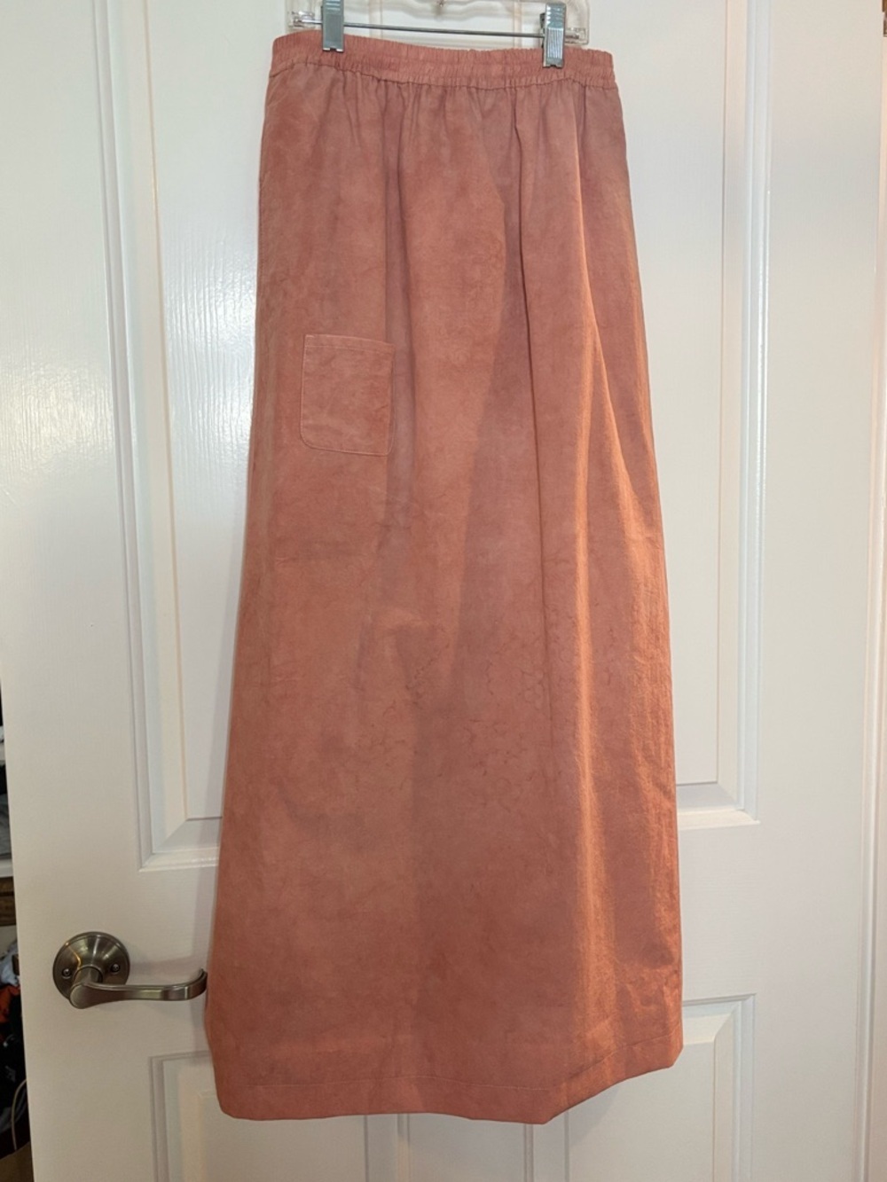 NWT Aviva Jifei Xue Women's Pink Clay  Maxi Skirt with Elastic Waist size S